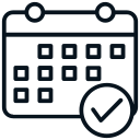 Appointment scheduling icon representing smoother appointments and higher show rates.