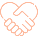Handshake icon representing authentic nurturing and relationship building.