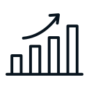 Chart illustrating upward trend and business growth through automated follow-up.