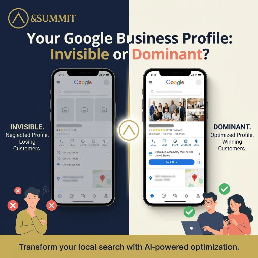 Business owner engaging with Google Business Profile for local SEO in Calgary