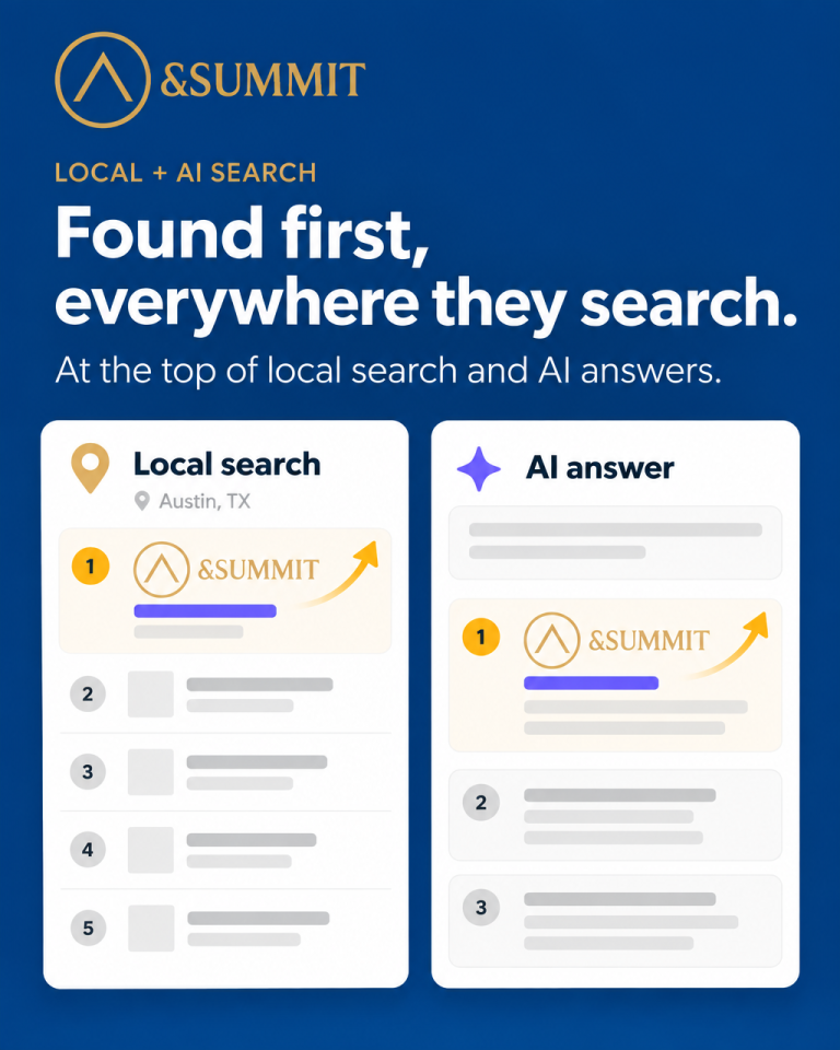 at the top of local search and AI answers