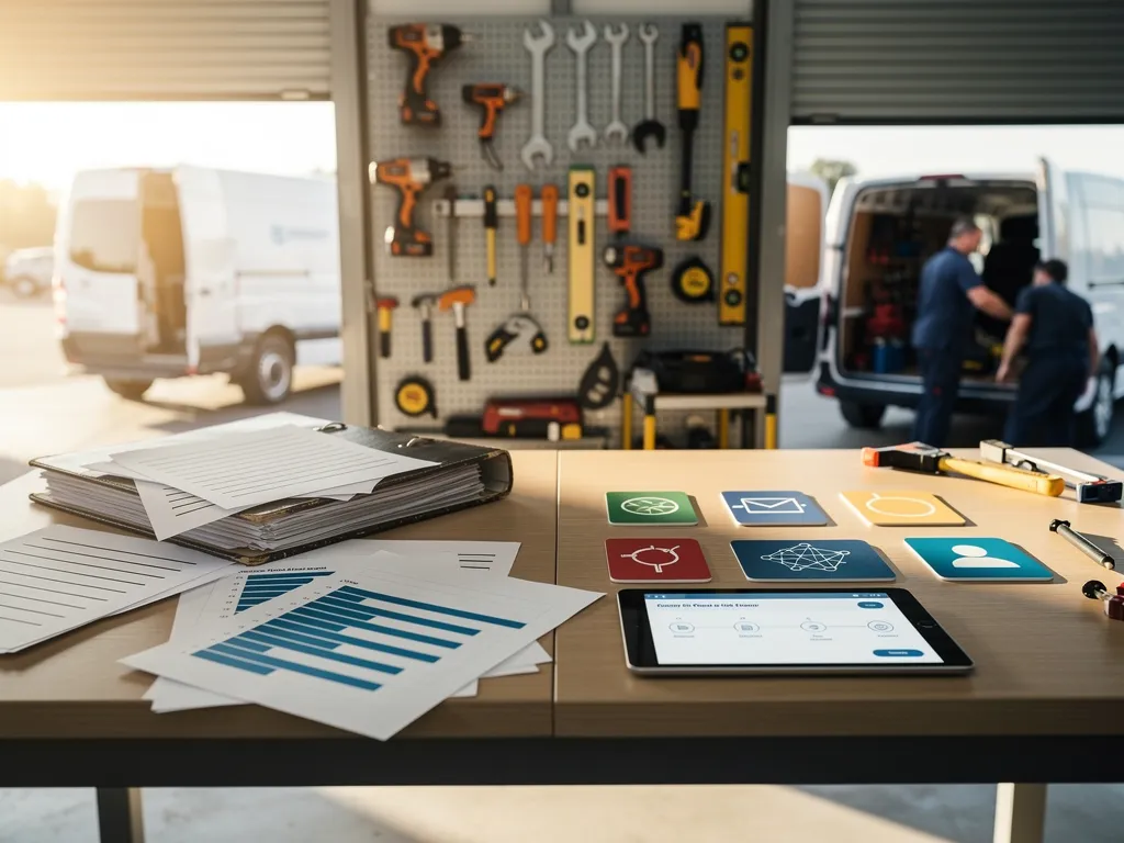 Contractor confidently reviewing AI search performance results